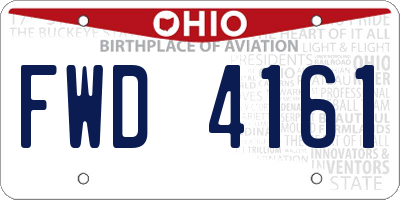 OH license plate FWD4161
