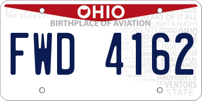 OH license plate FWD4162