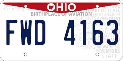 OH license plate FWD4163