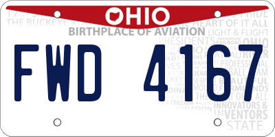 OH license plate FWD4167