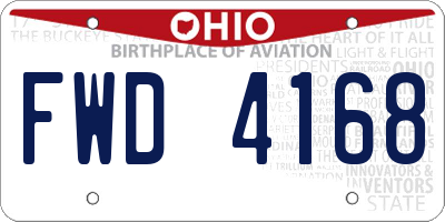 OH license plate FWD4168