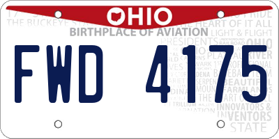 OH license plate FWD4175