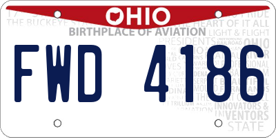 OH license plate FWD4186