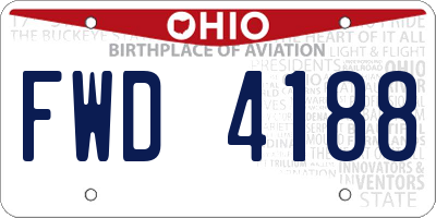 OH license plate FWD4188