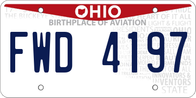 OH license plate FWD4197