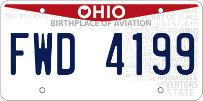 OH license plate FWD4199