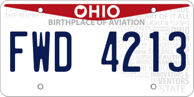 OH license plate FWD4213