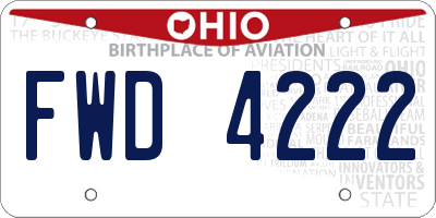 OH license plate FWD4222