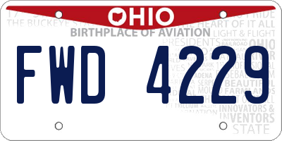 OH license plate FWD4229