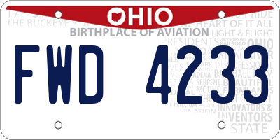 OH license plate FWD4233