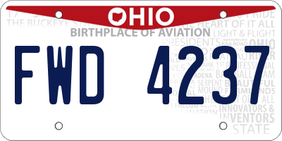 OH license plate FWD4237