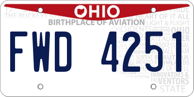 OH license plate FWD4251