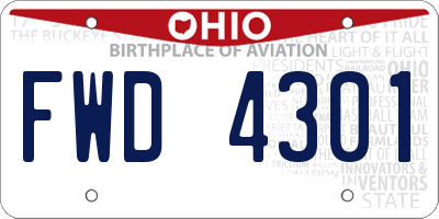OH license plate FWD4301