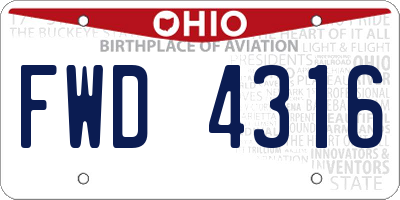 OH license plate FWD4316
