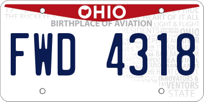 OH license plate FWD4318