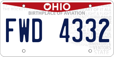 OH license plate FWD4332