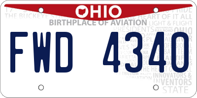 OH license plate FWD4340