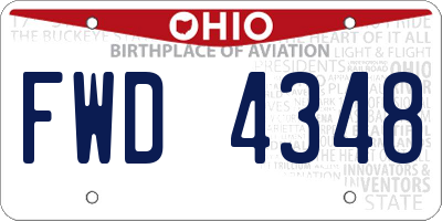 OH license plate FWD4348