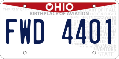 OH license plate FWD4401