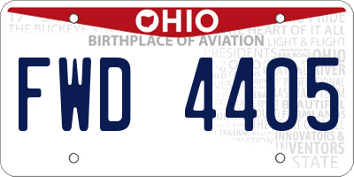 OH license plate FWD4405