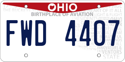 OH license plate FWD4407