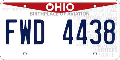 OH license plate FWD4438