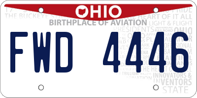 OH license plate FWD4446