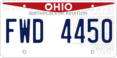 OH license plate FWD4450