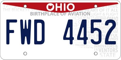 OH license plate FWD4452