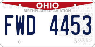 OH license plate FWD4453