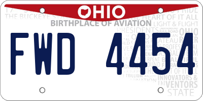 OH license plate FWD4454