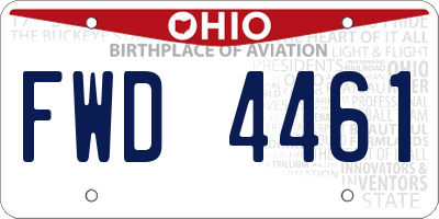 OH license plate FWD4461