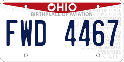 OH license plate FWD4467