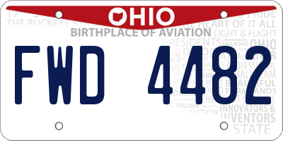 OH license plate FWD4482