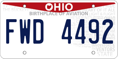 OH license plate FWD4492