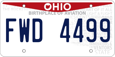 OH license plate FWD4499