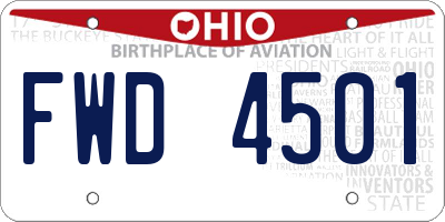 OH license plate FWD4501
