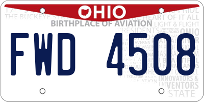 OH license plate FWD4508