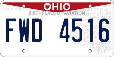 OH license plate FWD4516
