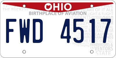 OH license plate FWD4517