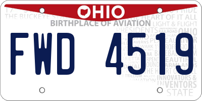 OH license plate FWD4519