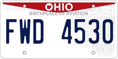 OH license plate FWD4530