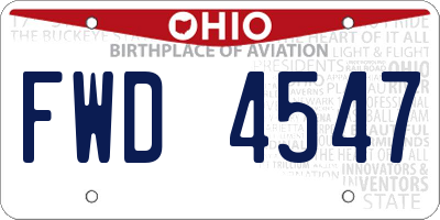 OH license plate FWD4547