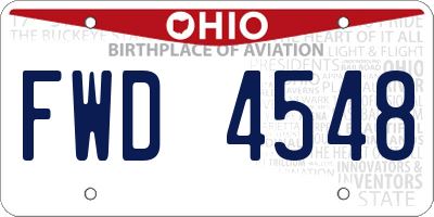 OH license plate FWD4548