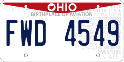 OH license plate FWD4549