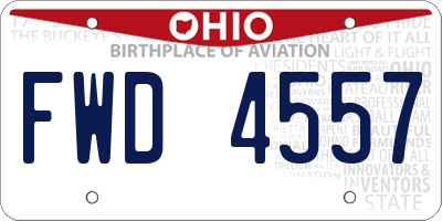 OH license plate FWD4557