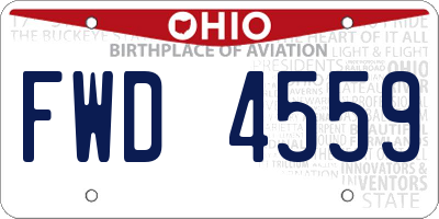 OH license plate FWD4559