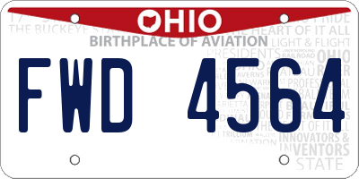 OH license plate FWD4564