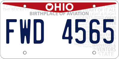 OH license plate FWD4565