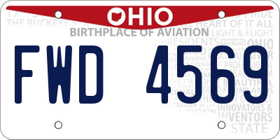 OH license plate FWD4569